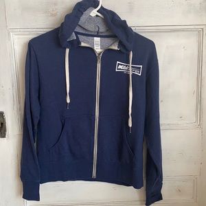 “Mitch Surf Shop”navy Hoodie with white strings
